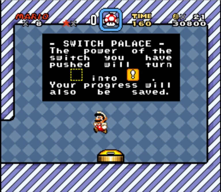 Super Mario World – How To Activate The Yellow Switch