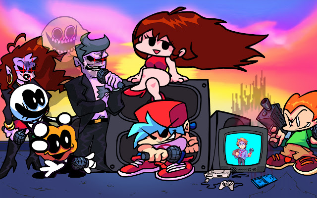 Friday Night Funkin’ (FNF) Unblocked overview highlighting rhythm-based gameplay, difficulty modes, and keyboard controls. Includes tables of story chapters, opponents, featured tracks, and recent 2025–2026 updates expanding characters and challenges