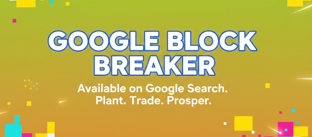 Google Block Breaker arcade game with paddle controls, multi-level brick-breaking gameplay, power-ups, score tracking, and light/dark mode options.
