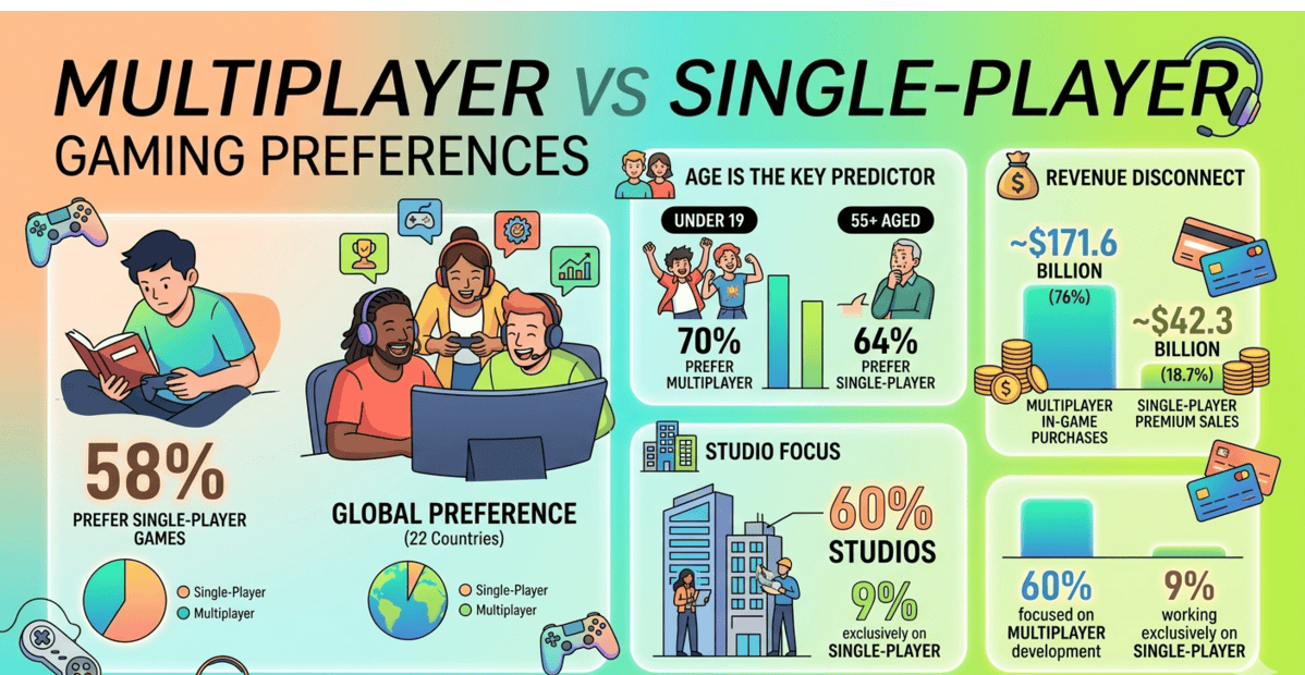 Multiplayer Vs Single-Player Gaming Preferences Statistics 2026
