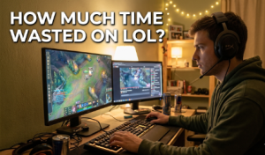 League of Legends playtime tracking guide for 2026 covering wol.gg, wastedtime.io, op.gg, and LeagueofGraphs.com as external tools since Riot removed in-client tracking in 2024, average account at 832 hours (35 days), Chinese servers (70M+ players) excluded from trackers, Worlds 2025 peak at 6.75M concurrent viewers, and LoL as most-watched Twitch game in 2025 with 1.67B views.