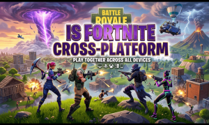Console & Emulator Reviews Fortnite cross-platform guide for 2026 covering full crossplay support across PC, PlayStation, Xbox, Nintendo Switch, and mobile (Android native, iOS via cloud), cross-save via Epic Games account linking, 650 million registered accounts, 110 million monthly active users, 78% console player base share, and crossplay active since 2018.