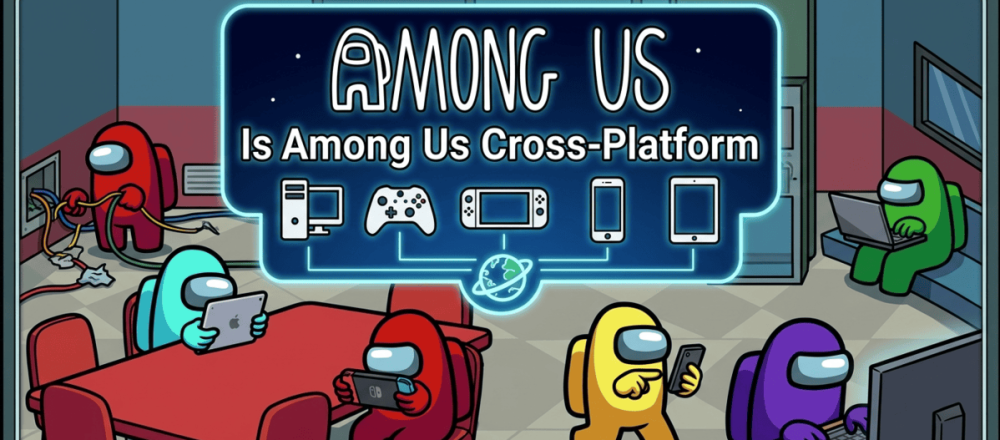 Among Us crossplay compatibility overview showing full cross-platform support across PC, consoles, and mobile devices.