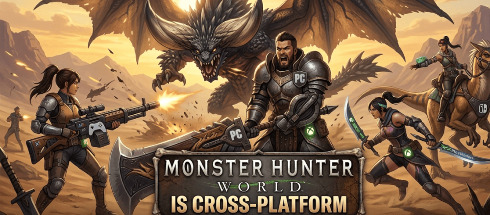 Monster Hunter World crossplay status in 2026 showing no cross-platform support between PC, PlayStation, and Xbox.