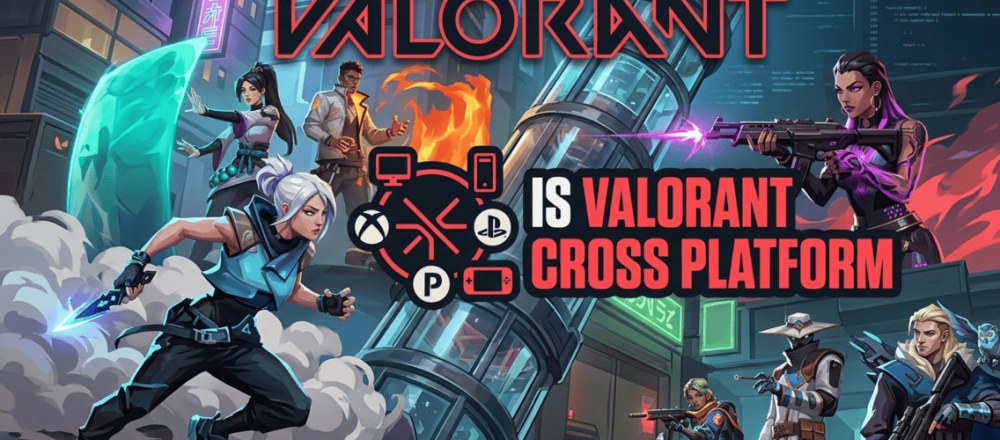 Valorant crossplay support chart showing PS5 and Xbox share lobbies while PC and mobile remain in separate matchmaking pools.
