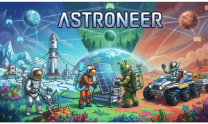 Astroneer crossplay guide showing partial cross-platform support via dedicated servers, with native Xbox and Windows Store co-op.