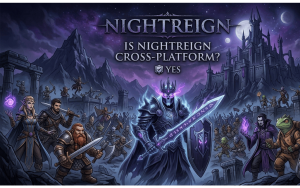 Elden Ring Nightreign crossplay guide showing no cross-platform support between PC, PlayStation, and Xbox, with only same-family cross-generation play available.