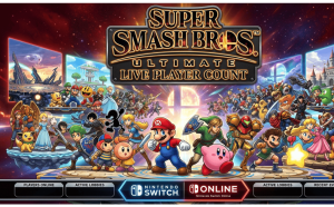 Super Smash Bros. Ultimate player count 2026 covering 37.76 million lifetime sales, 1.42 million monthly active players, Switch 2 backward compatibility, and US-dominated competitive scene.