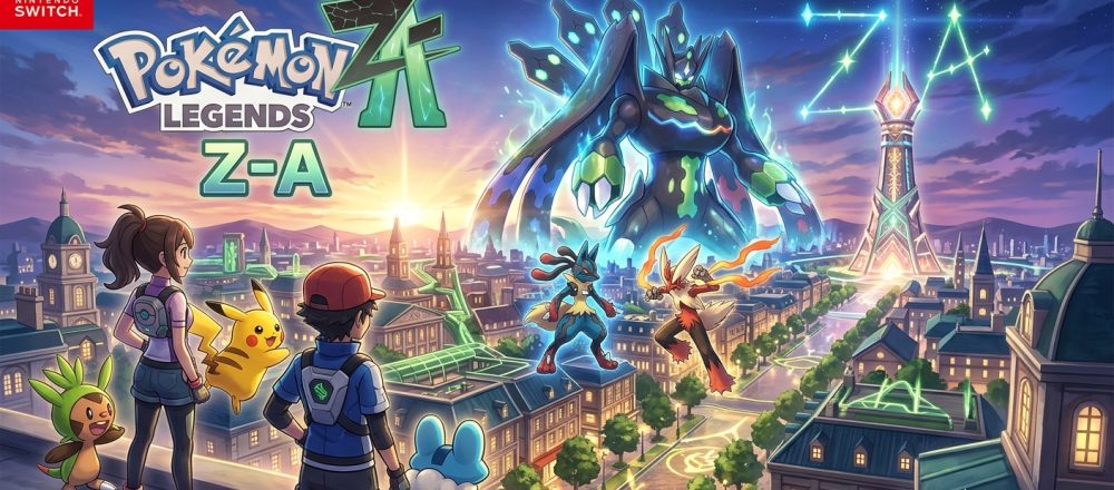 Pokémon Legends: Z-A live player count chart showing monthly average and peak players, regional player distribution, spending, and annual revenue statistics through August 2026.
