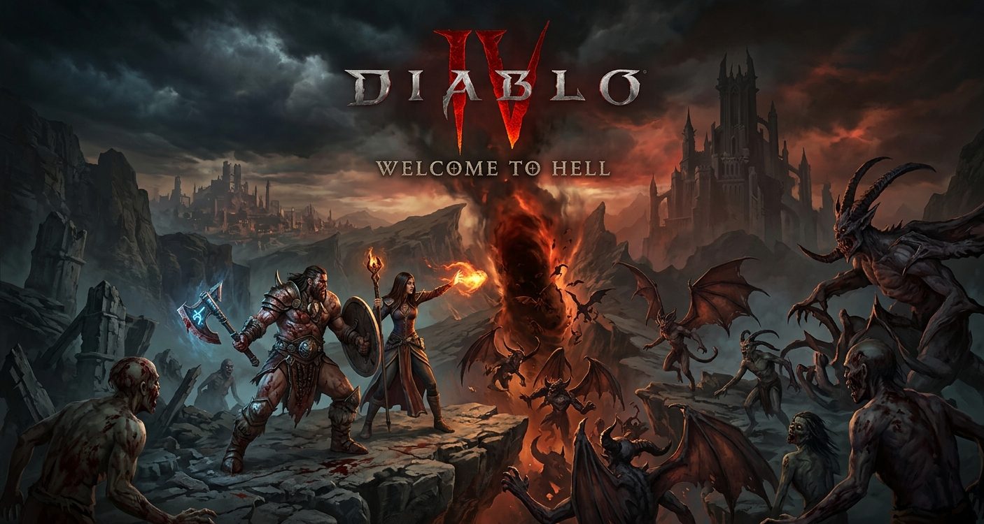 Diablo 4 live player count and statistics for 2026 showing Steam players, monthly averages and peaks, Twitch viewership, reviews, search demand, and Blizzard player totals.