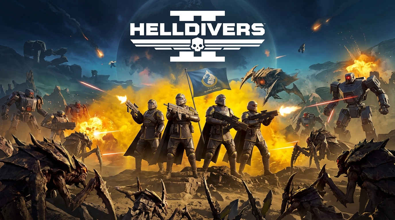 Helldivers 2 player count and 2026 statistics showing live Steam players, total players, platform sales, country data, revenue, and player engagement.