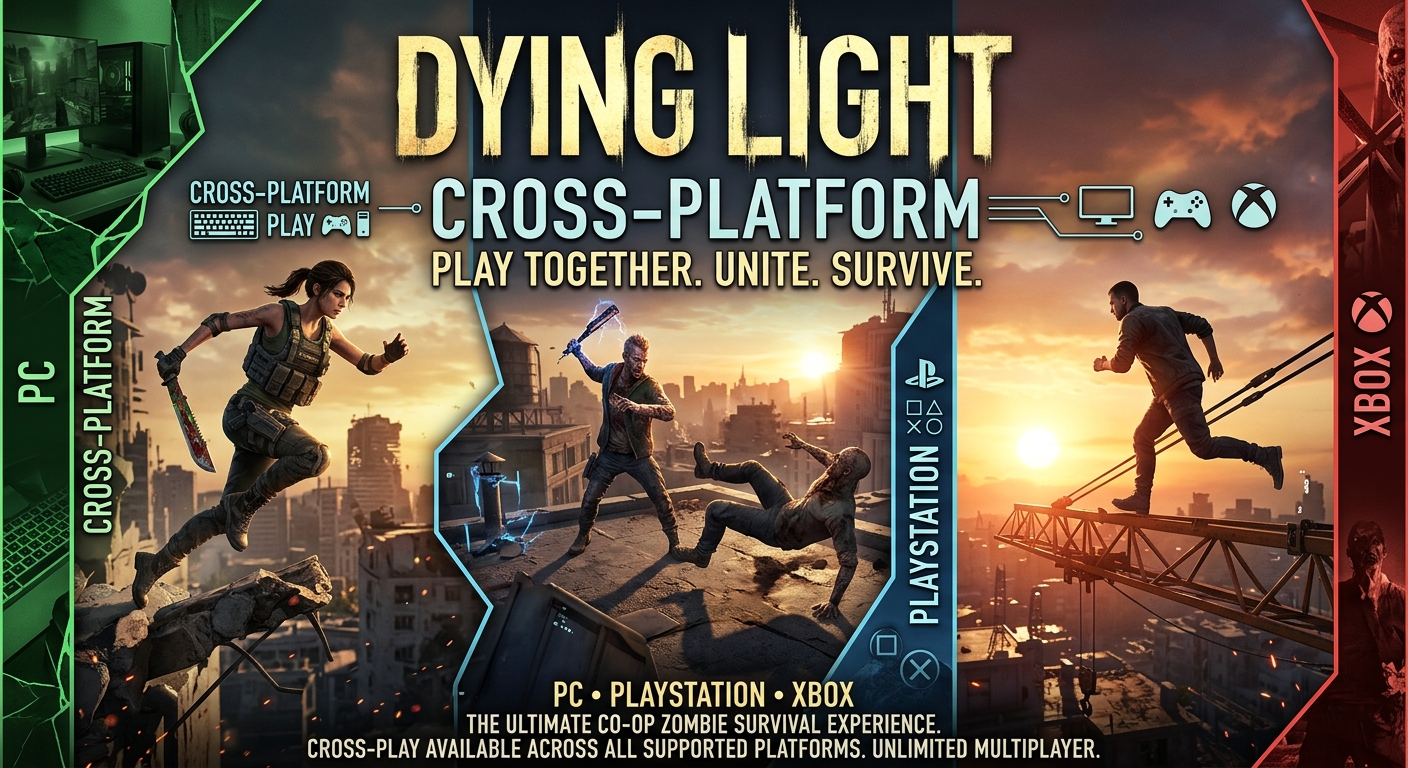 Dying Light crossplay statistics showing PC-only crossplay, console compatibility, cross-save support, and platform multiplayer pairings in 2026.