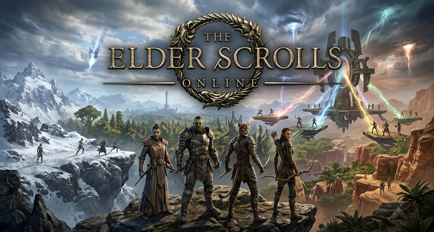 Elder Scrolls Online cross-platform guide showing PC and Mac crossplay, console platform separation, cross-save limitations, and cross-generation support in 2026.