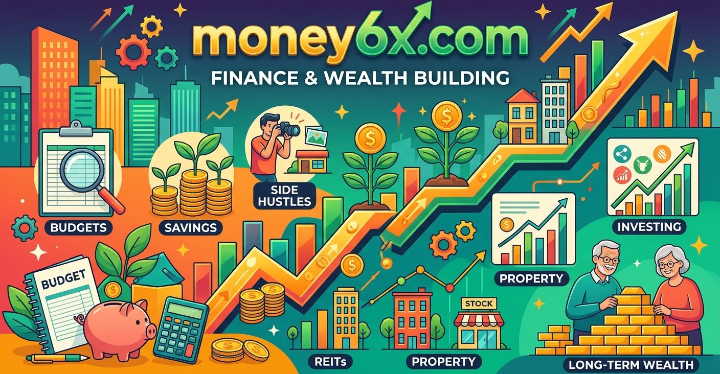 Money6x.com finance guides covering budgeting, saving, investing, REITs, side hustles, and online earning in 2026.